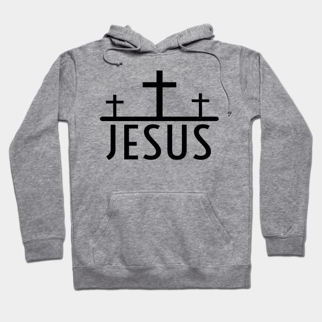 Jesus Name Cross Religious Funny Christian Hoodie by Happy - Design